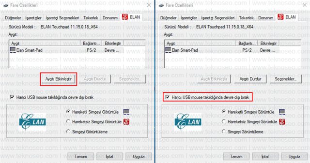laptop,touchpad,etkinleştirme,çalışmıyor
