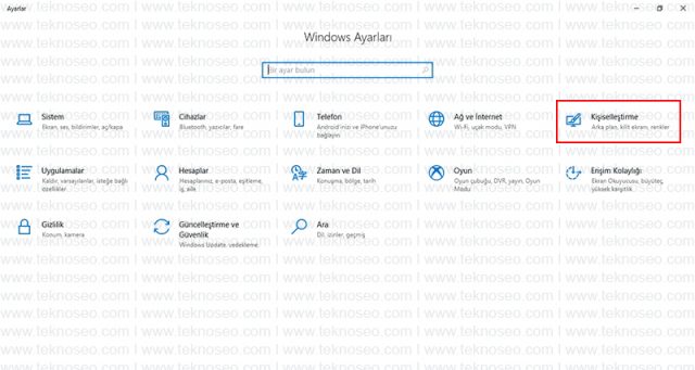 windows 10,başlat menüsü,kişiselleştirme,başlangıç,ayarlar