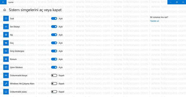 windows 10,görev çubuğu,ara simgesi,araç çubukları,sistem simgeleri