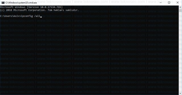 windows,ethernet,wireless,mac adresi,fiziksel adres