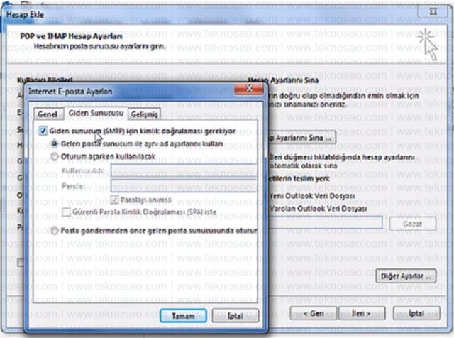 microsoft,outlook,pop3,imap,kurulum,hesap ekleme