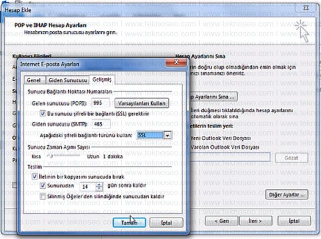 microsoft,outlook,pop3,imap,kurulum,hesap ekleme