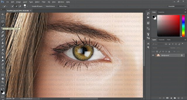 photoshop,göz rengi,renk değiştirme,eğitim