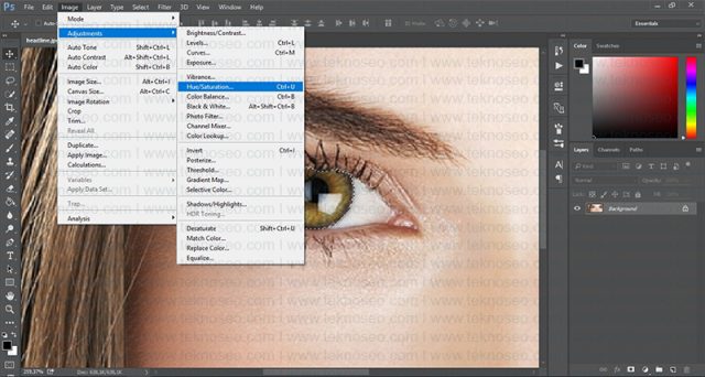 photoshop,göz rengi,renk değiştirme,eğitim