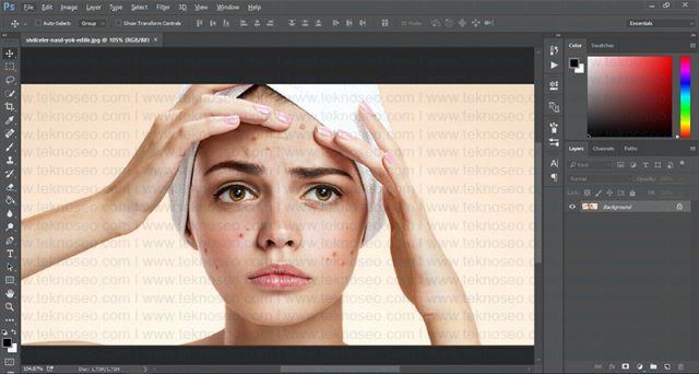 photoshop,eğitim,yüz temizleme,sivilce silme,leke temizleme