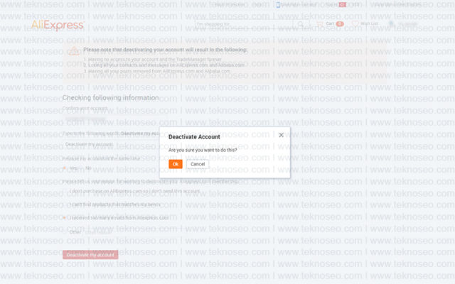 aliexpress,hesap silme,delete account,üyelik iptali,kalıcı hesap silme