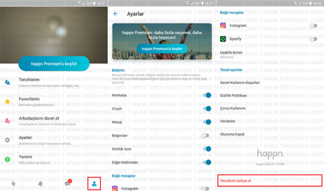 happn,hesap dondurma,hesabı askıya alma,görünmez olma