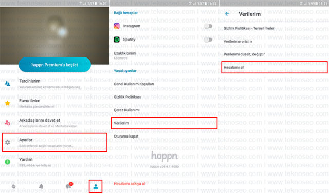 happn,delete account,hesap silme,hesap silme linki,kalıcı hesap silme