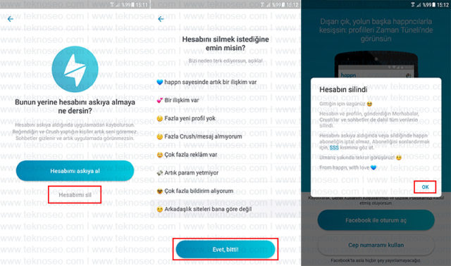happn,delete account,hesap silme,hesap silme linki,kalıcı hesap silme