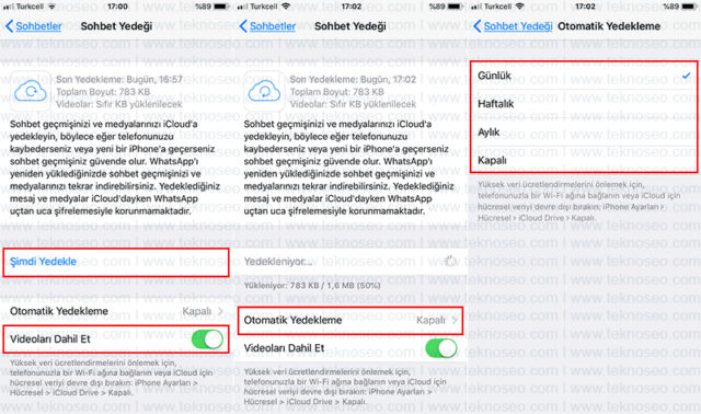 iphone,whatsapp,yedekleme,otomatik yedekleme