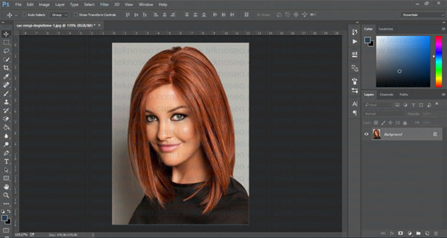 photoshop,saç rengi,renk değiştirme,eğitim
