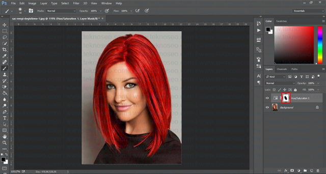 photoshop,saç rengi,renk değiştirme,eğitim