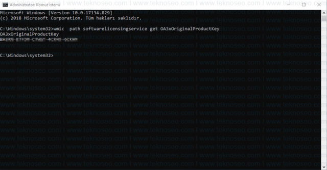 windows,ürün anahtarı,cmd,powershell,komut istemi