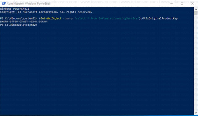 windows,ürün anahtarı,cmd,powershell,komut istemi
