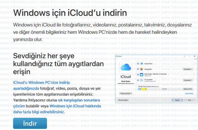 windows,icloud,yükleme,senkronizasyon