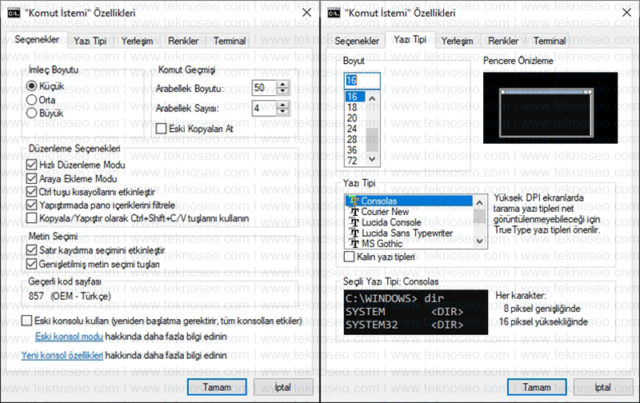 windows,cmd,kişiselleştirme