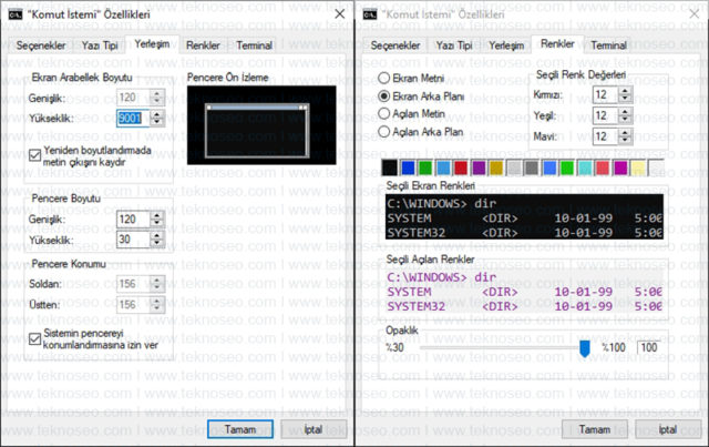 windows,cmd,kişiselleştirme