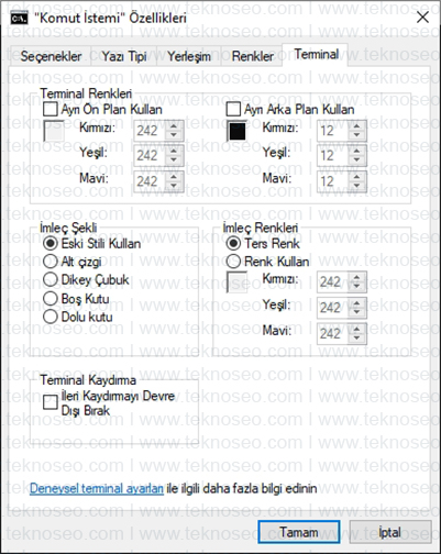 windows,cmd,kişiselleştirme