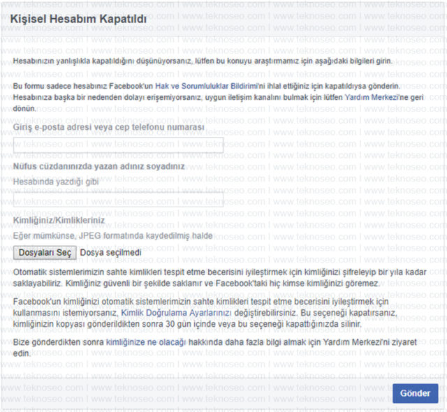 facebook,kimlik ibrazı,hesabım kapatıldı,kapatılan hesabı geri alma