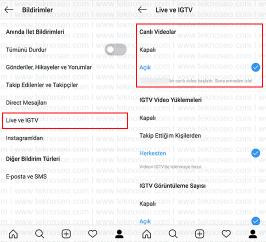 instagram,canlı yayın,live,bildirim