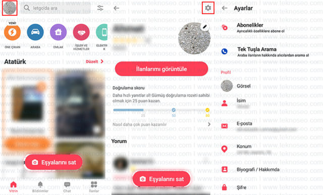 letgo,bildirimler,anlık bildirimler,e-posta bildirimleri,sohbet bildirimleri
