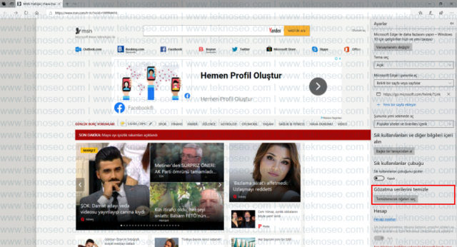microsoft edge,gözatma verileri,tarama geçmişi,otomatik temizleme,otomatik silme