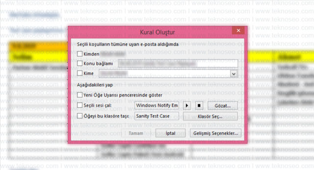 microsoft,outlook,kural oluşturma,mailleri otomatik klasöre yönlendirme