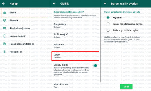 whatsapp,durum,hikaye,gizlilik,durum gizleme