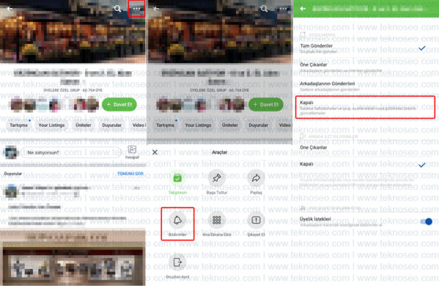 facebook,grup bildirimleri,kapatma
