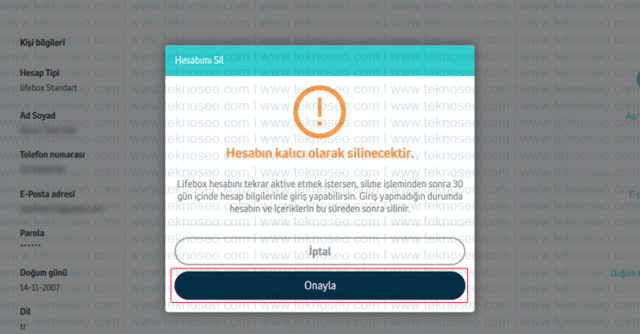 lifebox,delete account,hesap silme,kalıcı hesap silme