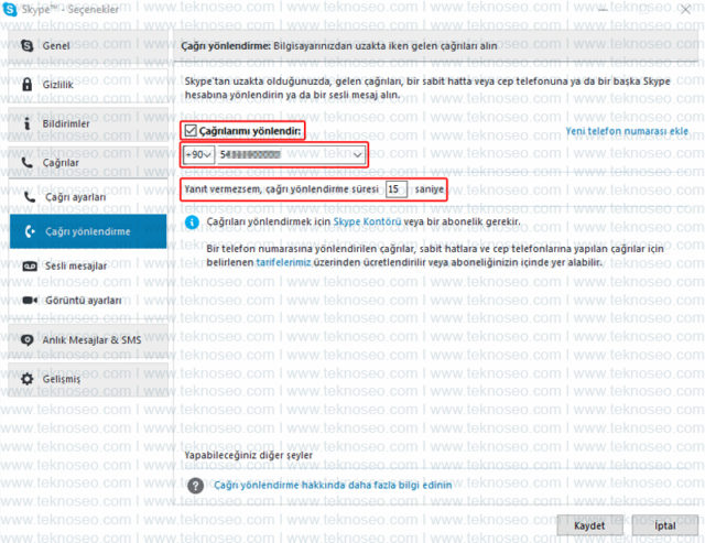 skype,çağrı yönlendirme,telefona yönlendirme