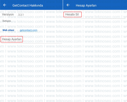 getcontact,hesap silme linki,kalıcı hesap silme,delete account