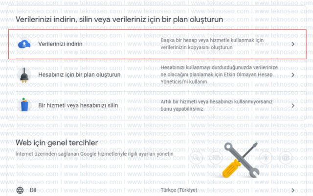 google,gmail,keep,yedekleme,verilerinizi indirin