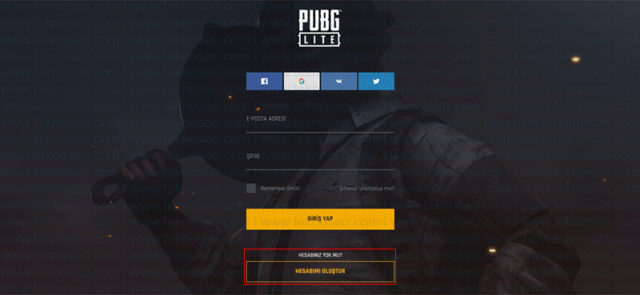pubg,pubg lite,hesap oluşturma