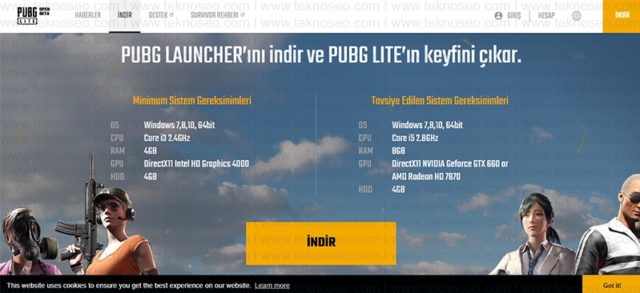 pubg lite,download,indir,yükleme