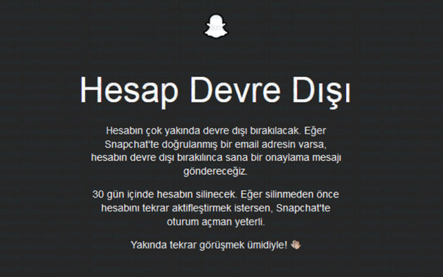 snapchat,hesap silme,delete account