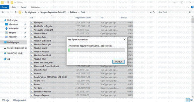 windows,font,yazı tipi,yükleme