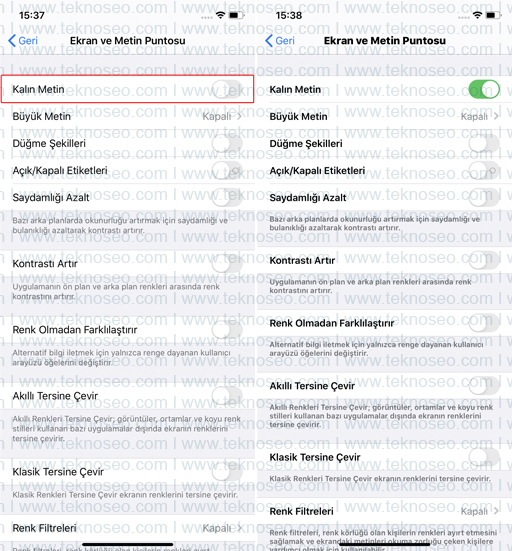 iphone,font,kalın metin,metin puntosu