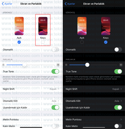 iphone,karanlık mod,dark mode