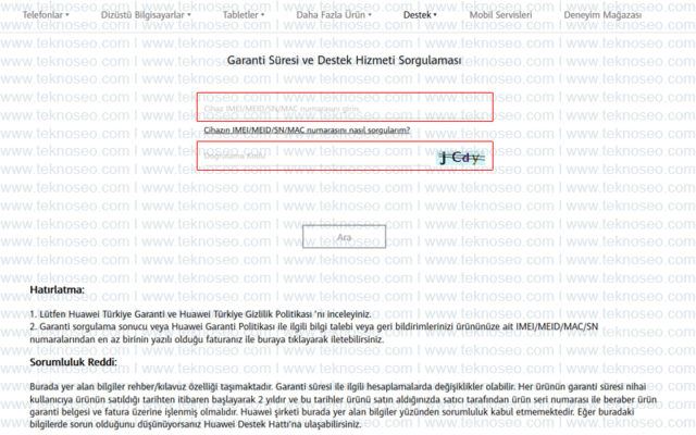 huawei,garanti sorgulama,imei