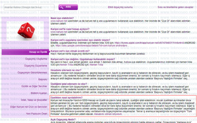 kariyer.net,kalıcı hesap silme,delete account,hesap silme linki