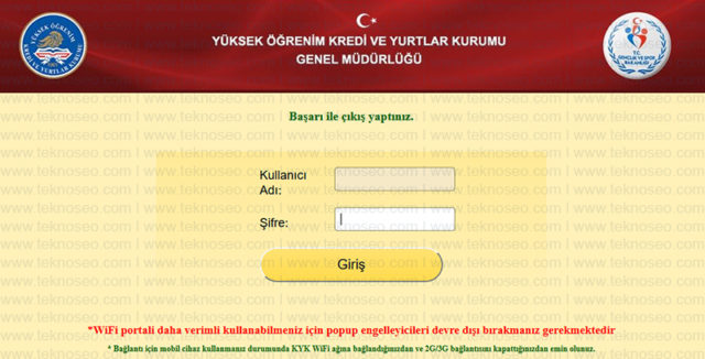 kyk wi-fi giriş,kyk wi-fi çıkış,bağlantı sorunu,ağ sorunu