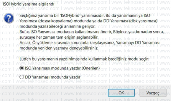 rufus,ubuntu,usb sürücüsü hazırlama