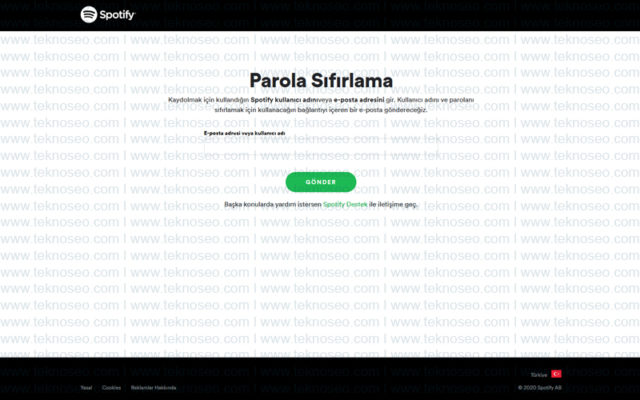 spotify,şifremi unuttum,şifre,parola,sıfırlama