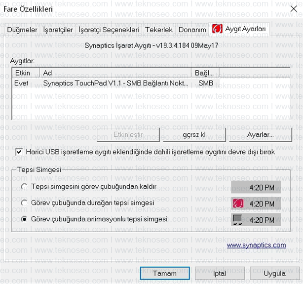 laptop,touchpad,devre dışı bırakma