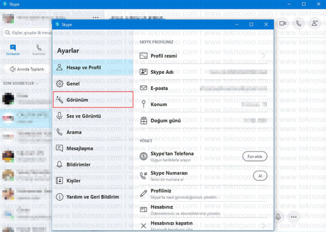 skype,karanlık mod,dark mode