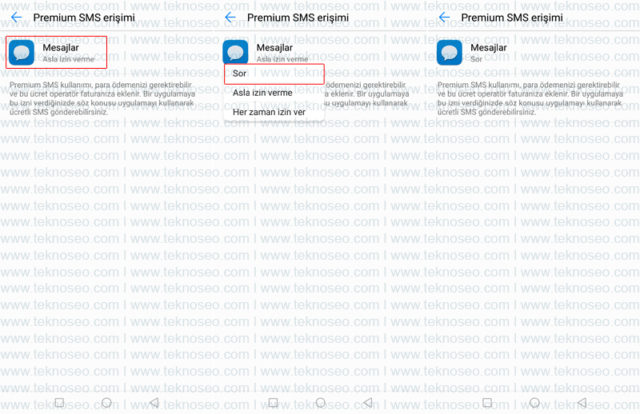 huawei,4 haneli numaralara mesaj atamama,sms,premium sms erişimi